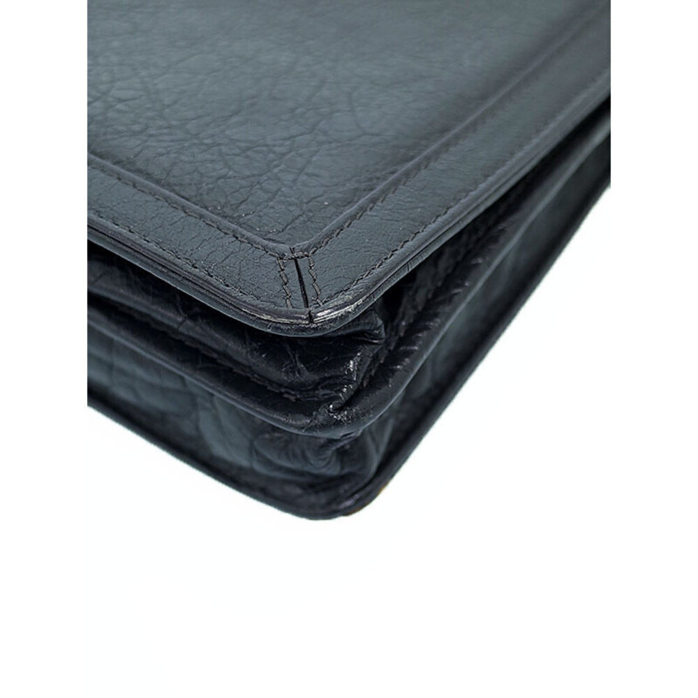 BALENCIAGA Leather Navy Blue Clutch Bag - Picture 7 of 9